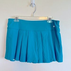 Ladies' Large Teal Asics Pleated tennis skort